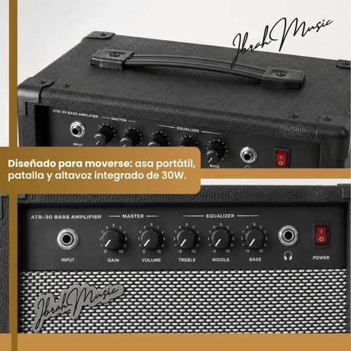 AMPLIFICADOR IBRAH MUSIC ATB-30 BAJO 30W NEGRO - 4