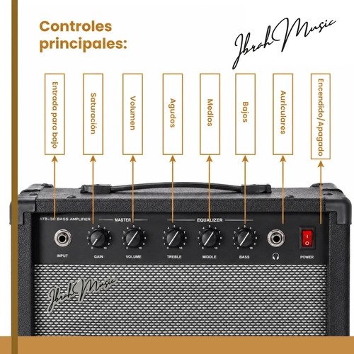 AMPLIFICADOR IBRAH MUSIC ATB-30 BAJO 30W NEGRO - 5