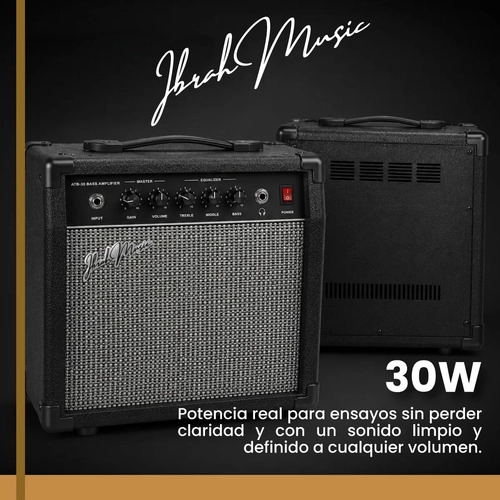 AMPLIFICADOR IBRAH MUSIC ATB-30 BAJO 30W NEGRO - 7