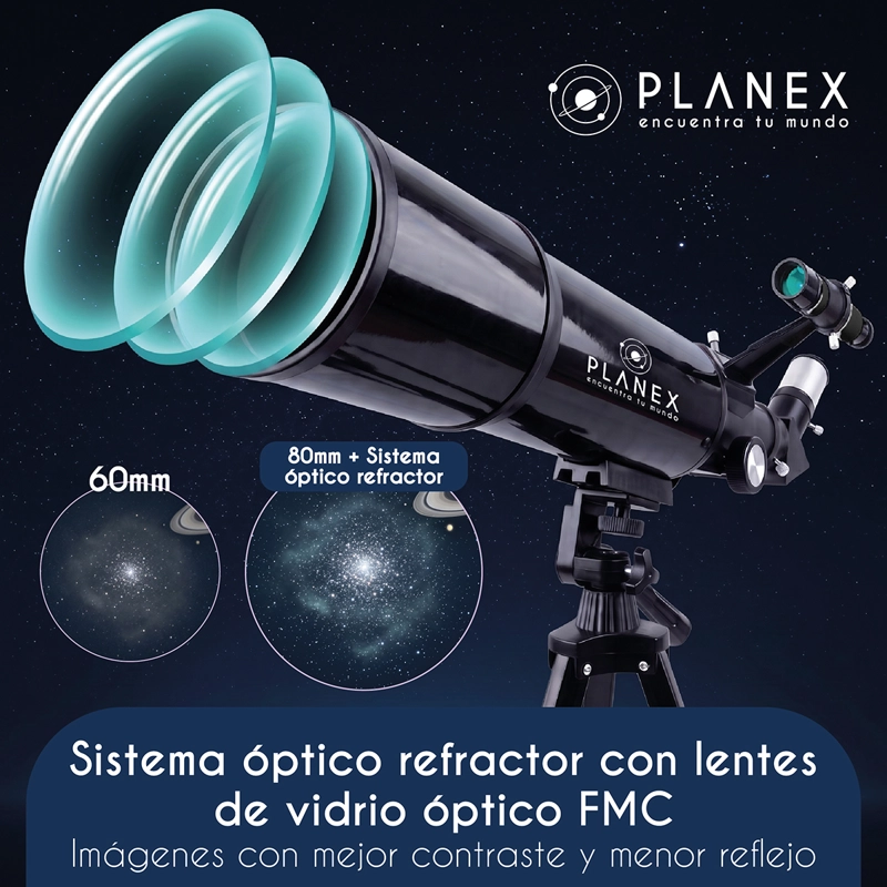 TELESCOPIO ASTRONOMICO MONOCULAR F50080 PLANEX + SOPORTE CELULAR - 4