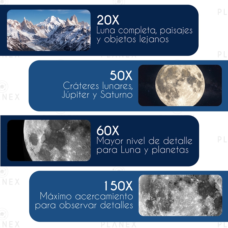 TELESCOPIO ASTRONOMICO MONOCULAR F50080 PLANEX + SOPORTE CELULAR - 6