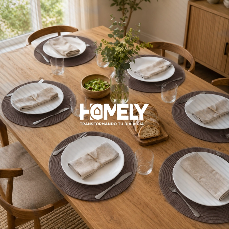 PACK X 6 INDIVIDUALES DE MESA CIRCULARES HOMELY COLOR CAFE - 9