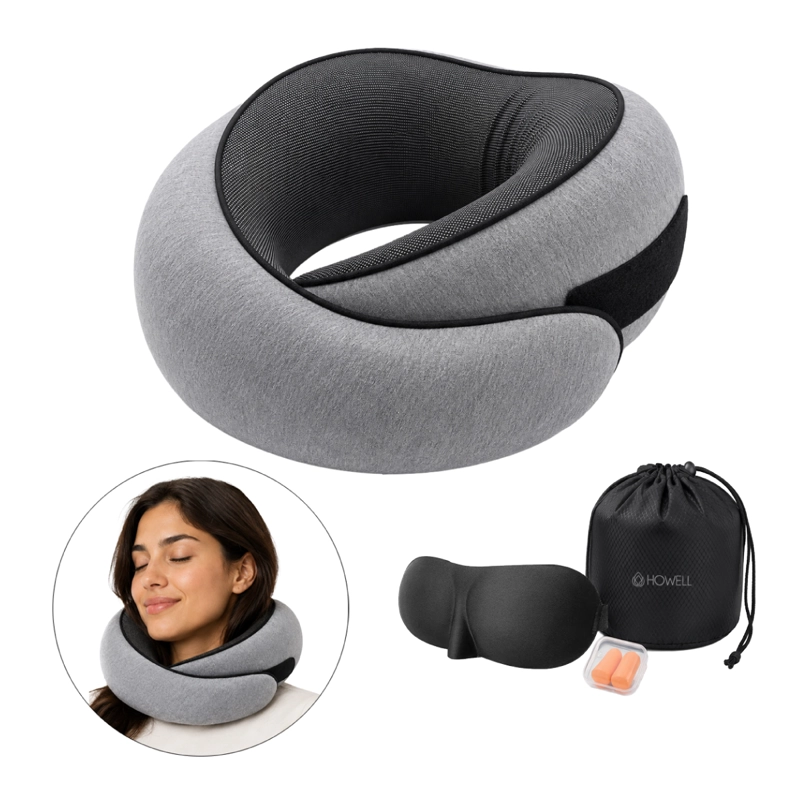 ALMOHADA DE VIAJE CERVICAL HOWELL VISCOELASTICA + ACCESORIOS - 1