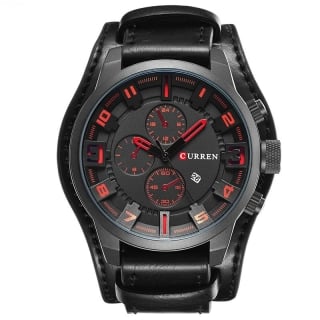 RELOJ HOMBRE 8225 CURREN EN COLOR NEGRO/EN COLOR ROJO - 1