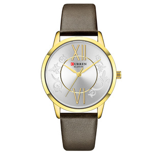 RELOJ CURREN DE MUJER 9049 EN COLOR CAFE EN CUERO - 1