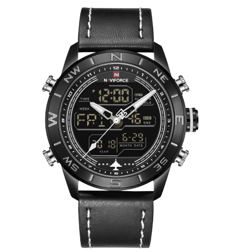 RELOJ HOMBRE NAVIFORCE NEGRO ANALOGO DIGITAL. - 1