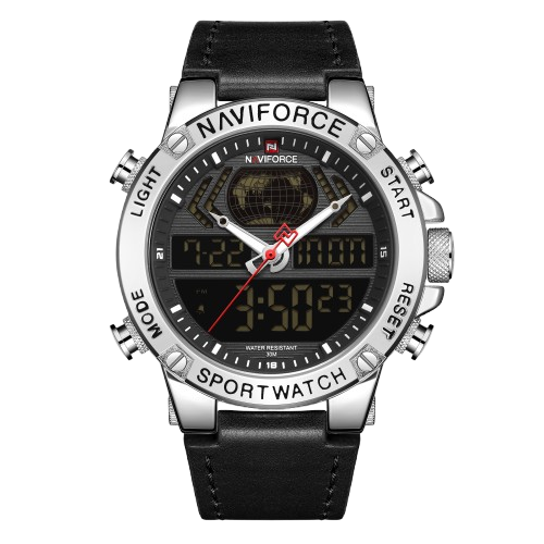 RELOJ HOMBRE NAVIFORCE NEGRO/PLATEADO ANALOGO DIGITAL. - 1