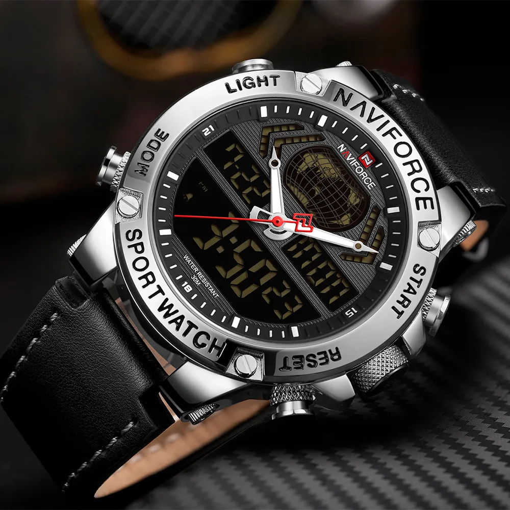 RELOJ HOMBRE NAVIFORCE NEGRO/PLATEADO ANALOGO DIGITAL. - 2