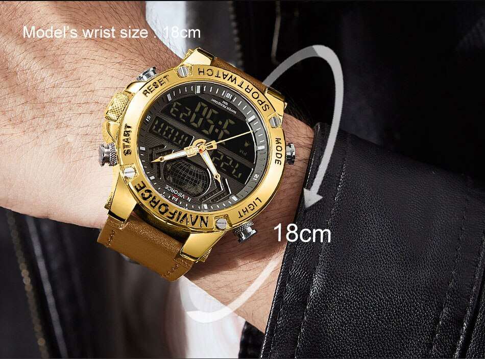 RELOJ HOMBRE NAVIFORCE CAFE/DORADO ANALOGO DIGITAL. - 3