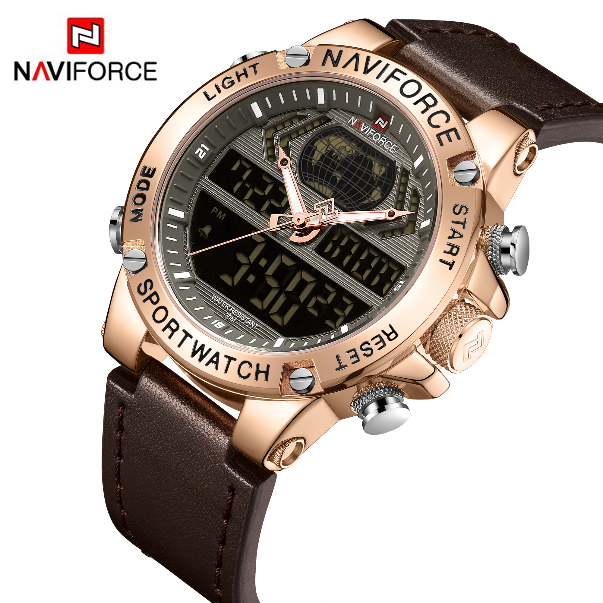 RELOJ HOMBRE NAVIFORCE CAFE ANALOGO DIGITAL - 2
