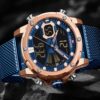 RELOJ HOMBRE NAVIFORCE AZUL-BRONCE ANALOGO DIGITAL MALLA DE ACERO. - 3