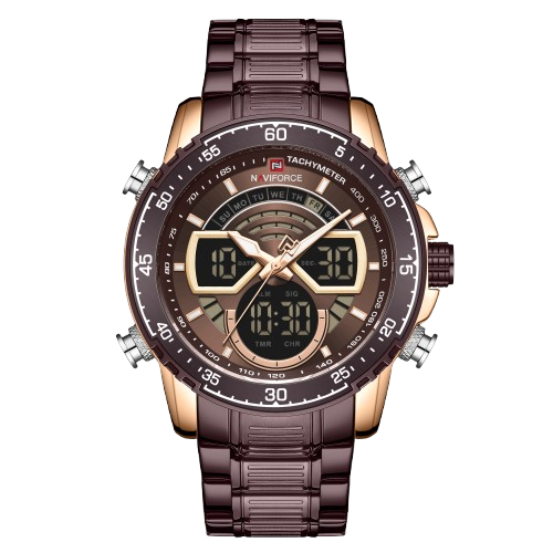 RELOJ HOMBRE NAVIFORCE CAFE /BRONCE ANALOGO DIGITAL. - 1