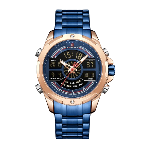 RELOJ HOMBRE NAVIFORCE AZUL ACERO ANALOGO DIGITAL. - 3