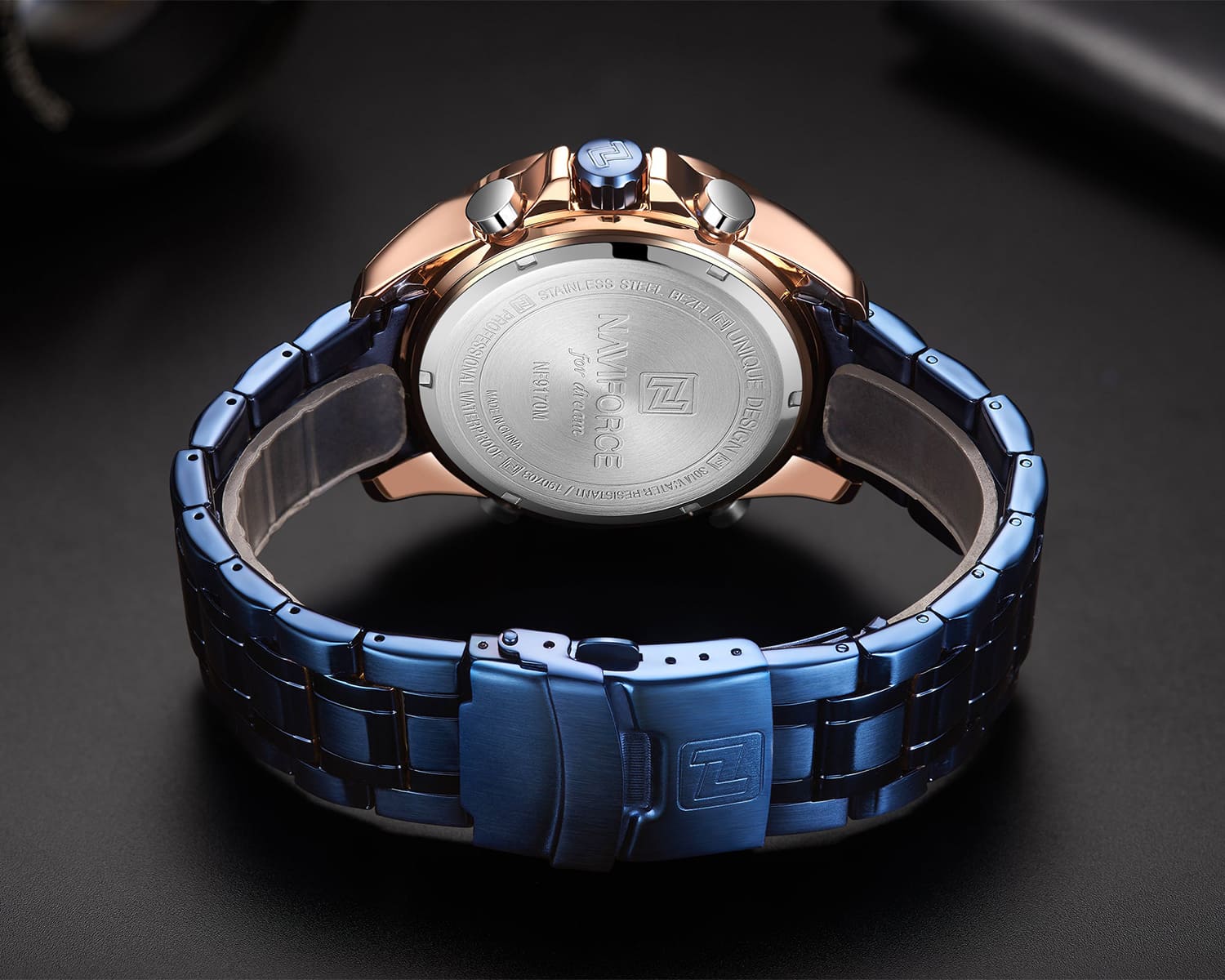 RELOJ HOMBRE NAVIFORCE AZUL ACERO ANALOGO DIGITAL. - 4