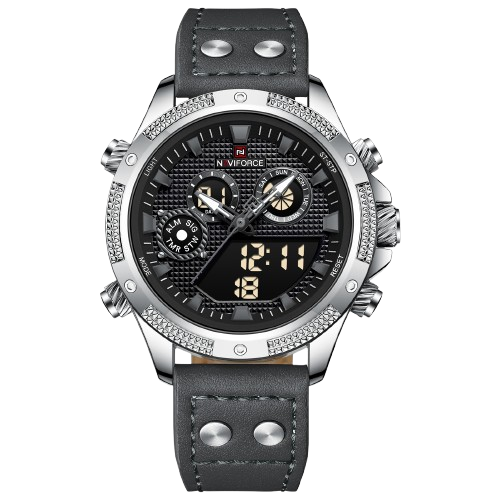 RELOJ HOMBRE NAVIFORCE CUERO ANALOGO DIGITAL . - 1