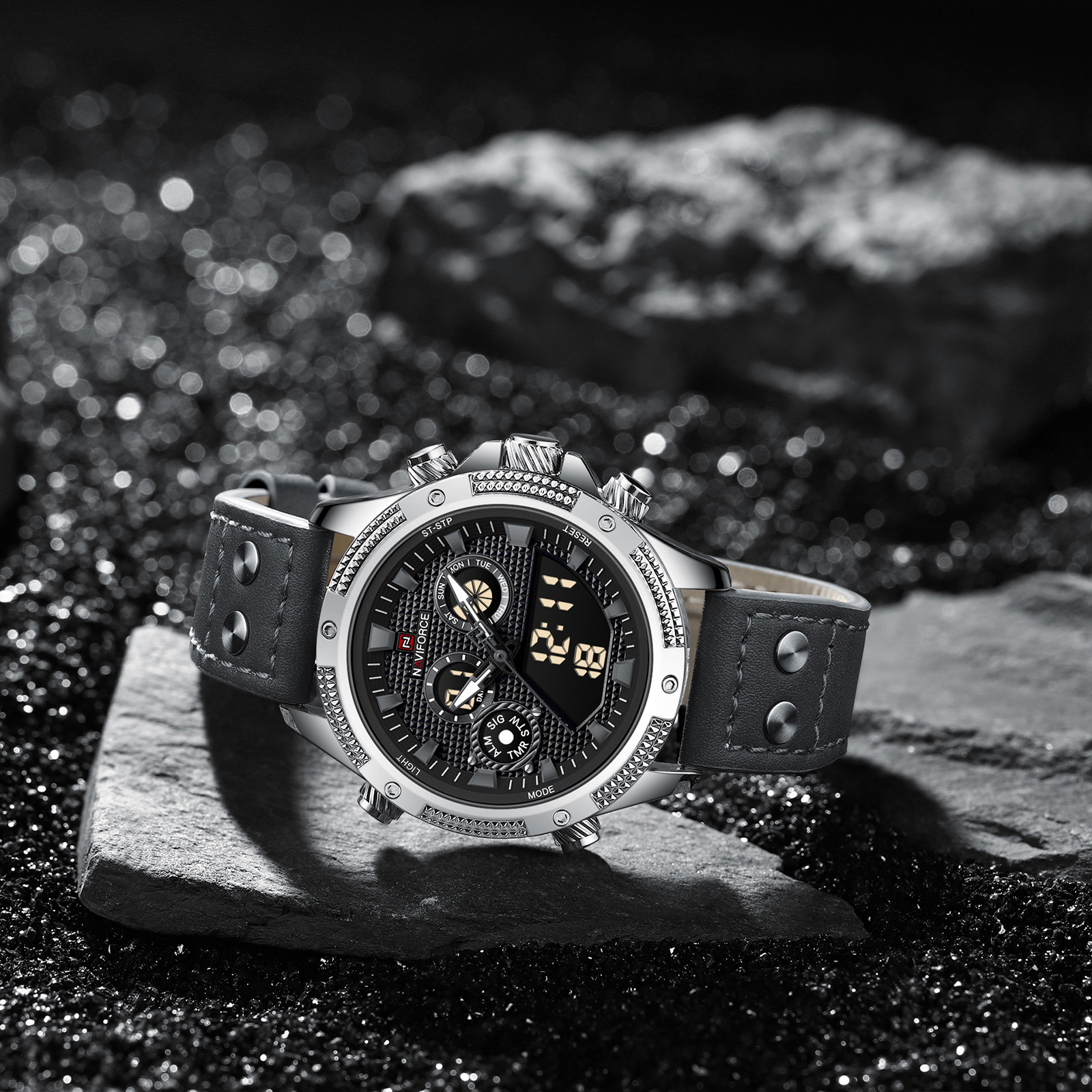 RELOJ HOMBRE NAVIFORCE CUERO ANALOGO DIGITAL . - 3