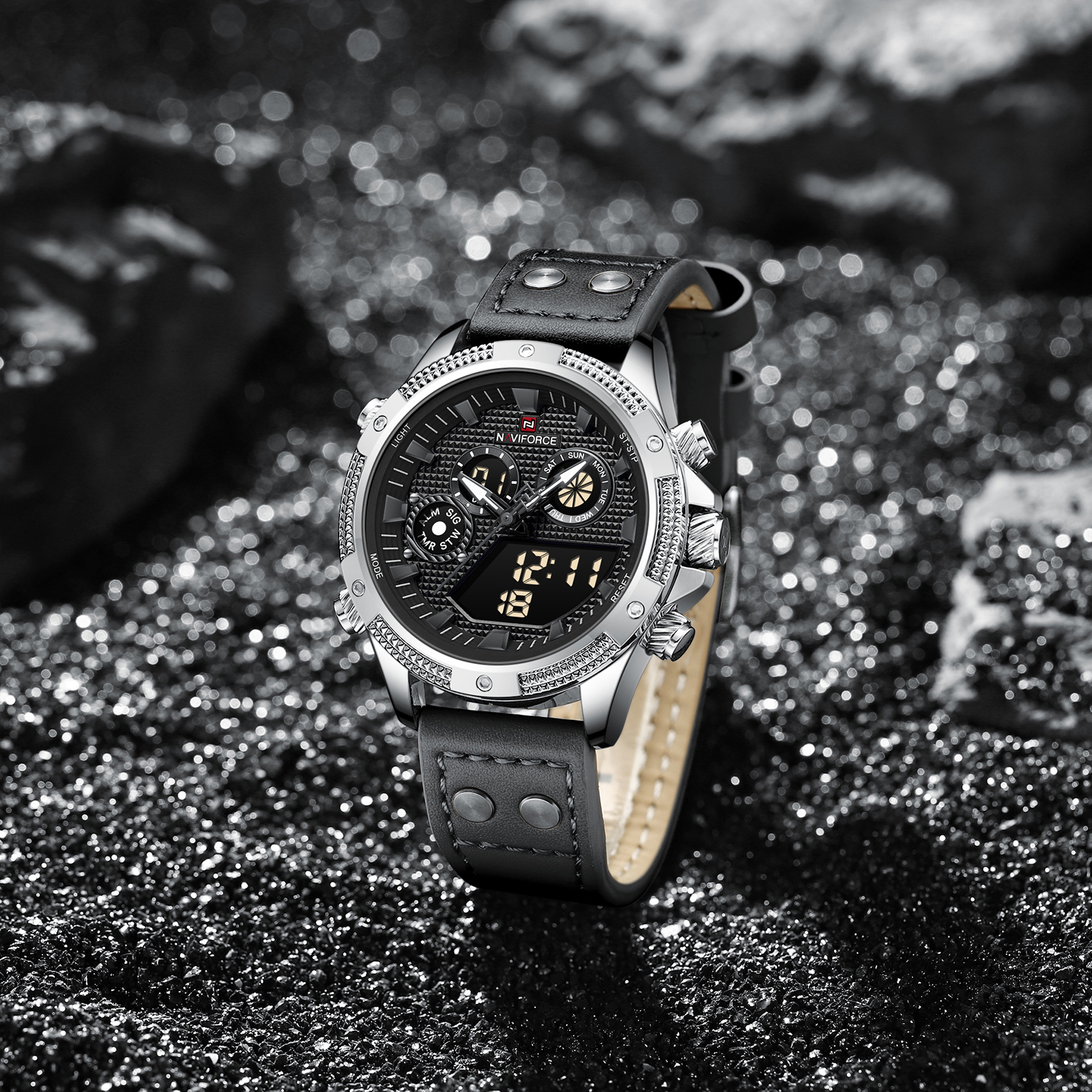 RELOJ HOMBRE NAVIFORCE CUERO ANALOGO DIGITAL . - 4