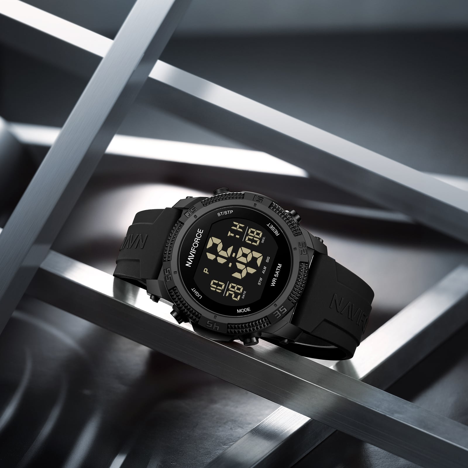 RELOJ HOMBRE NAVIFORCE DIGITAL LED EN COLOR NEGRO. - 5