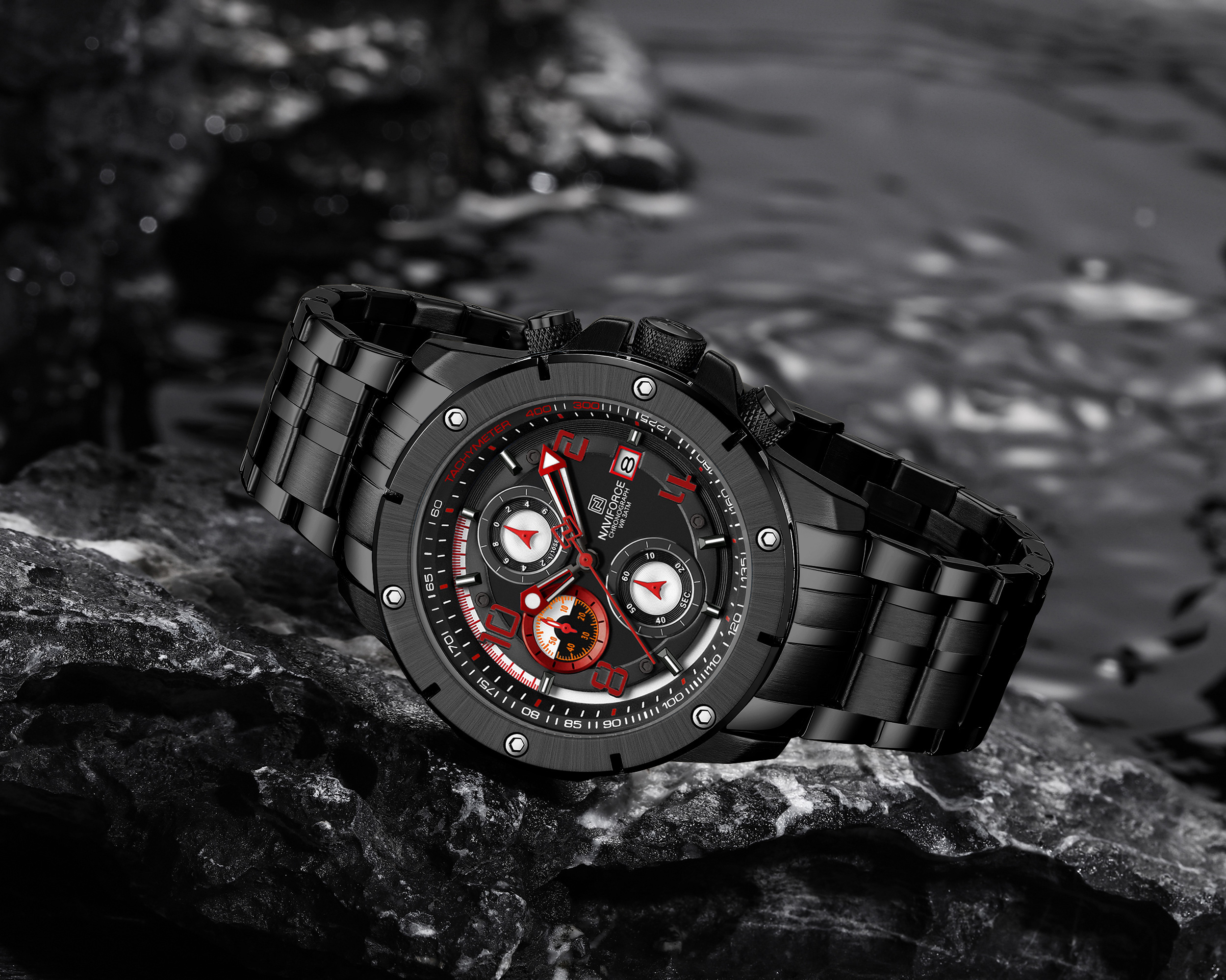 RELOJ HOMBRE NAVIFORCE CRONOGRAFOS EN COLOR NEGRO MOVIMIENTO CUARZO. - 3