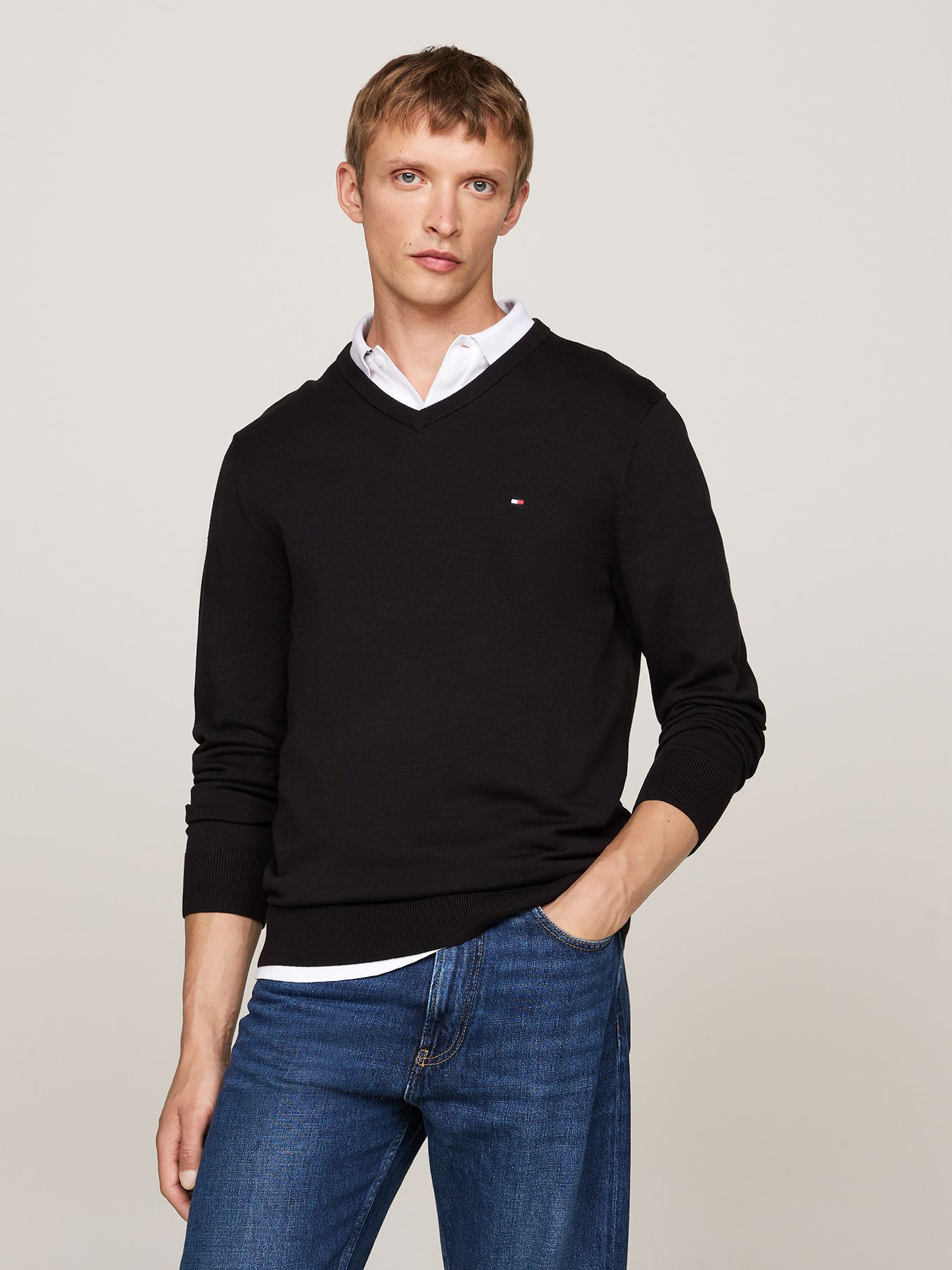 SWEATER BASICO SIGNATURE V-NECK - 1