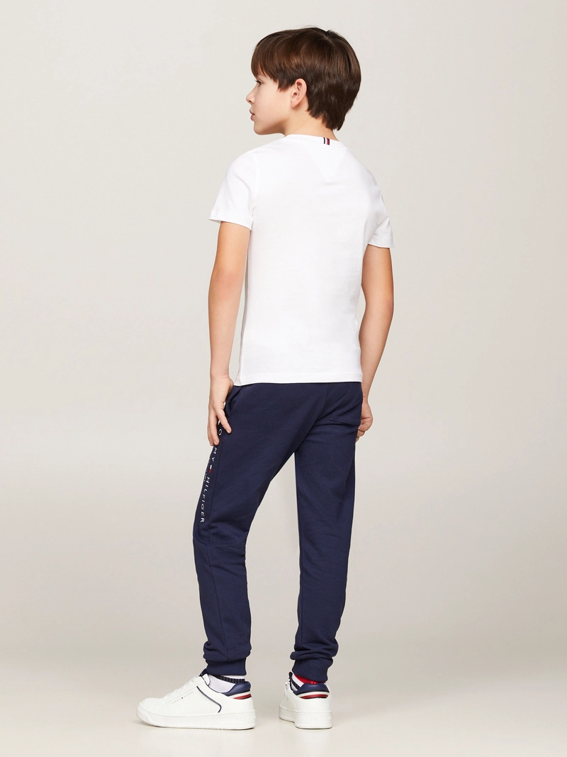 POLERA ALGODÓN NIÑA TOMMY HILFIGER BLANCO KIDS ESSENTIAL LOGO C-NECK - 3