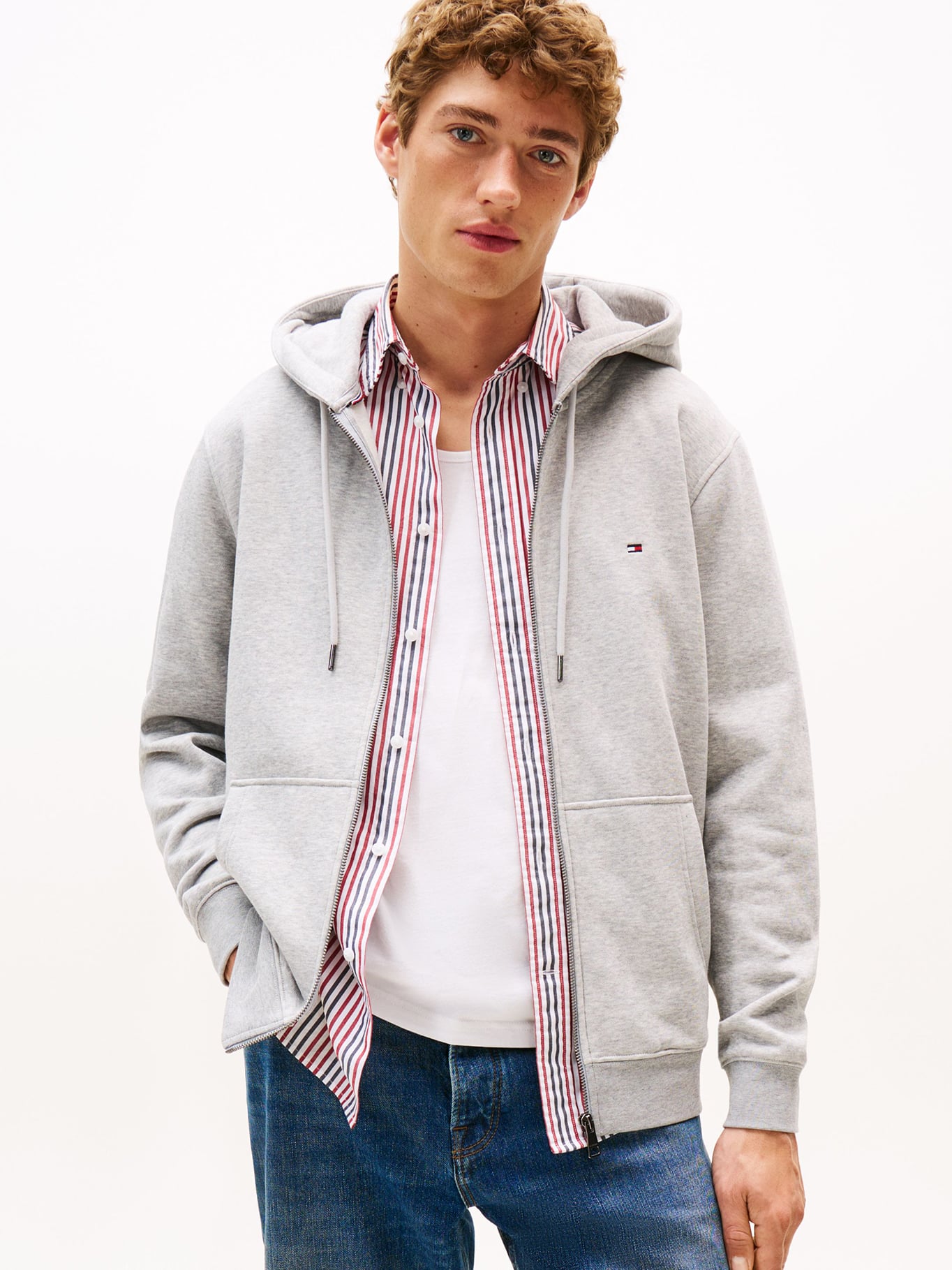 POLERON HOODIE CON CIERRE LOGO - 1