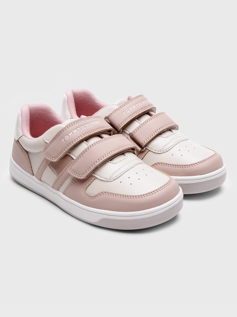 ZAPATILLAS NIÑA TOMMY HILFIGER CASUALES ROSADO CON VELCRO Y LOGO - 1
