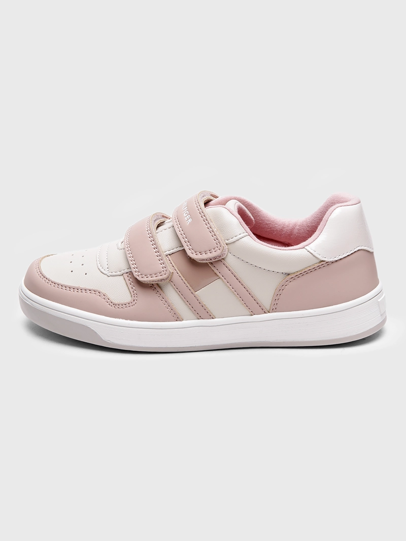 ZAPATILLAS NIÑA TOMMY HILFIGER CASUALES ROSADO CON VELCRO Y LOGO - 3