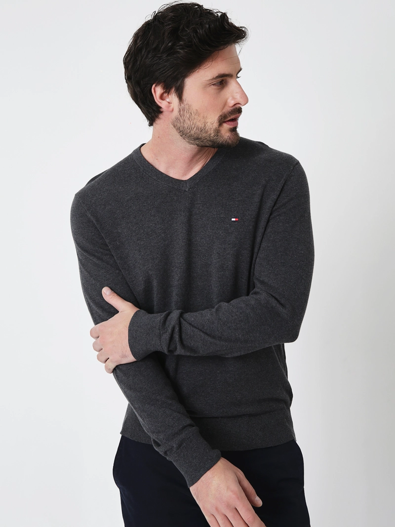 SWEATER BASICO SIGNATURE V-NECK - 1