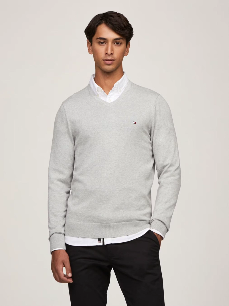 SWEATER BASICO SIGNATURE V-NECK - 1