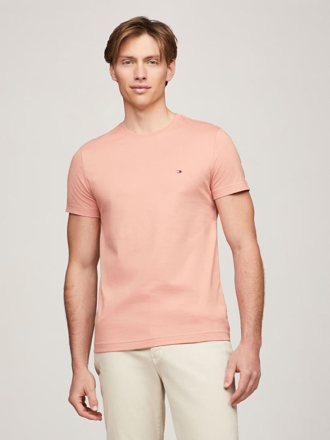 POLERA ALGODÓN HOMBRE TOMMY HILFIGER DAMASCO ESSENTIAL COTTON C-NECK SLIM FIT - 1
