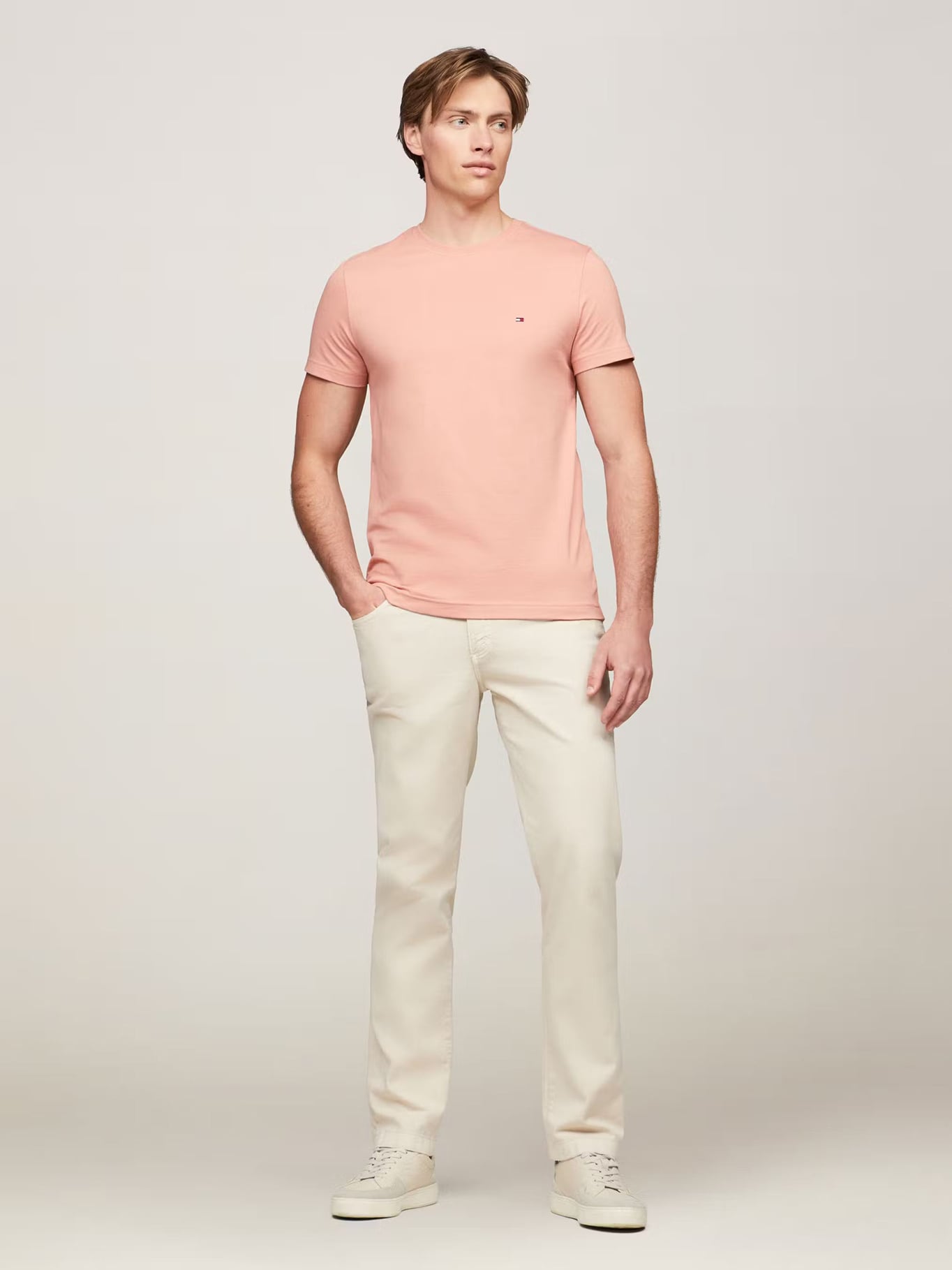 POLERA ALGODÓN HOMBRE TOMMY HILFIGER DAMASCO ESSENTIAL COTTON C-NECK SLIM FIT - 2