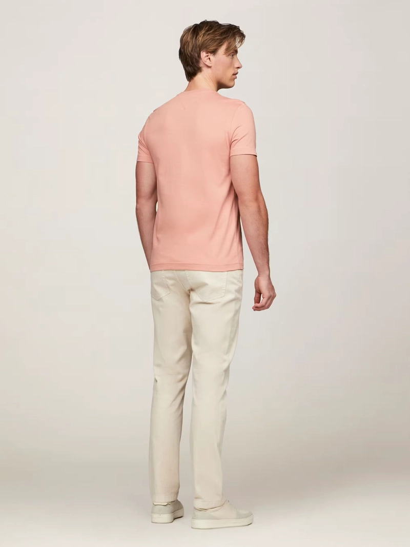 POLERA ALGODÓN HOMBRE TOMMY HILFIGER DAMASCO ESSENTIAL COTTON C-NECK SLIM FIT - 3