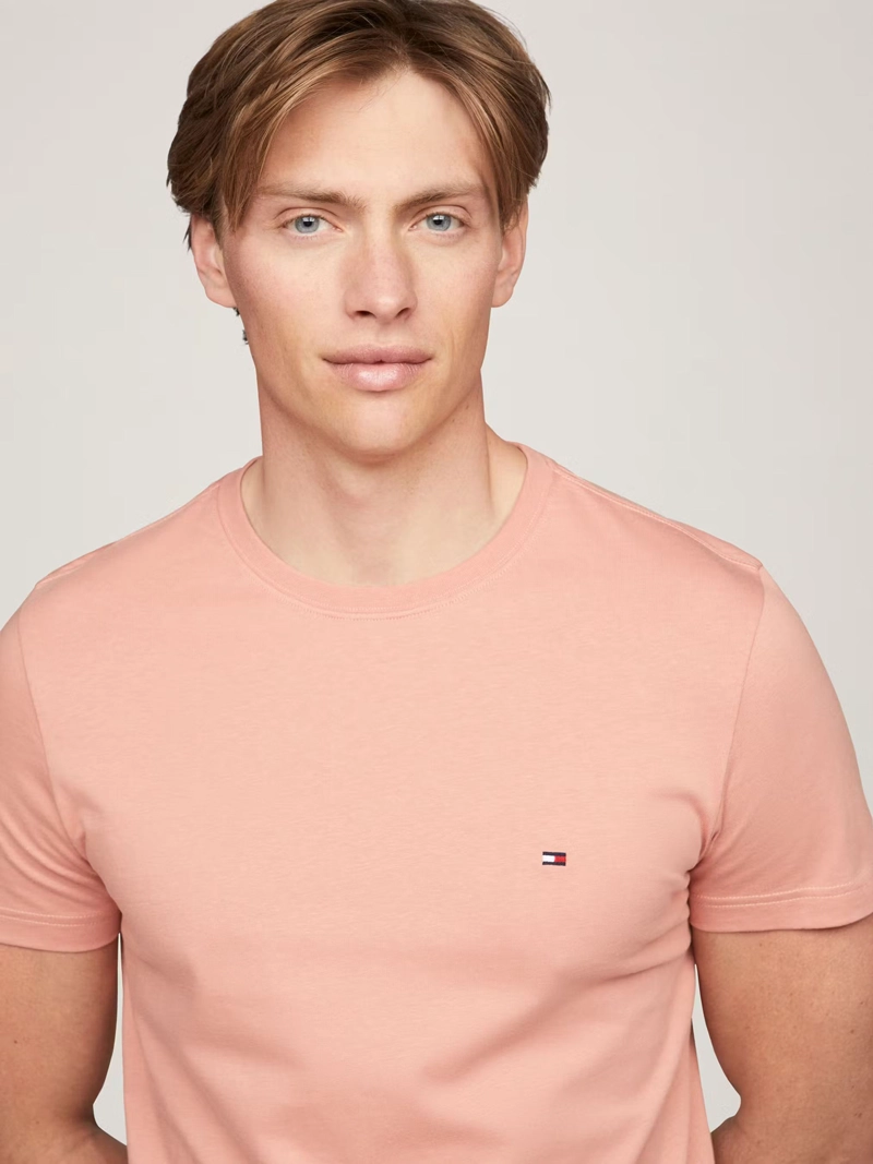 POLERA ALGODÓN HOMBRE TOMMY HILFIGER DAMASCO ESSENTIAL COTTON C-NECK SLIM FIT - 4