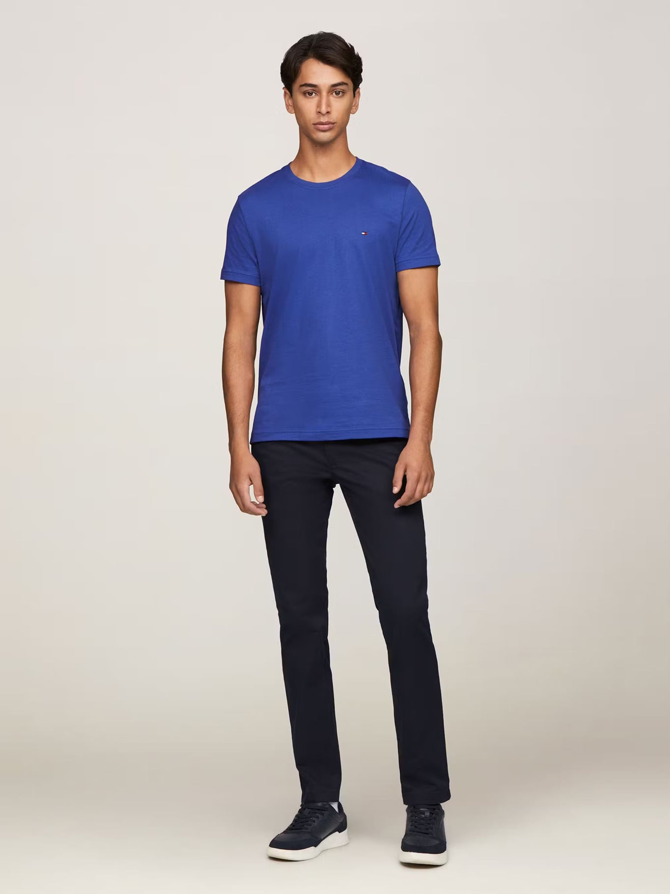 POLERA ALGODÓN HOMBRE TOMMY HILFIGER AZUL ESSENTIAL COTTON C-NECK SLIM FIT - 2