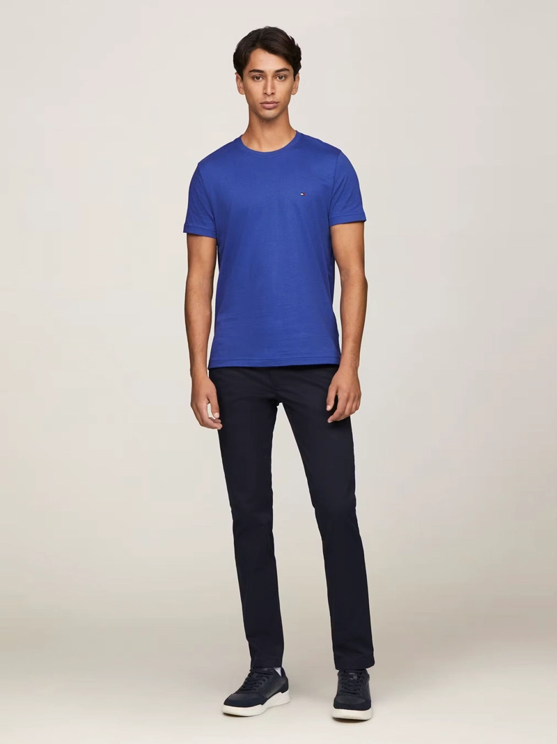 POLERA ALGODÓN HOMBRE TOMMY HILFIGER AZUL ESSENTIAL COTTON C-NECK SLIM FIT - 2