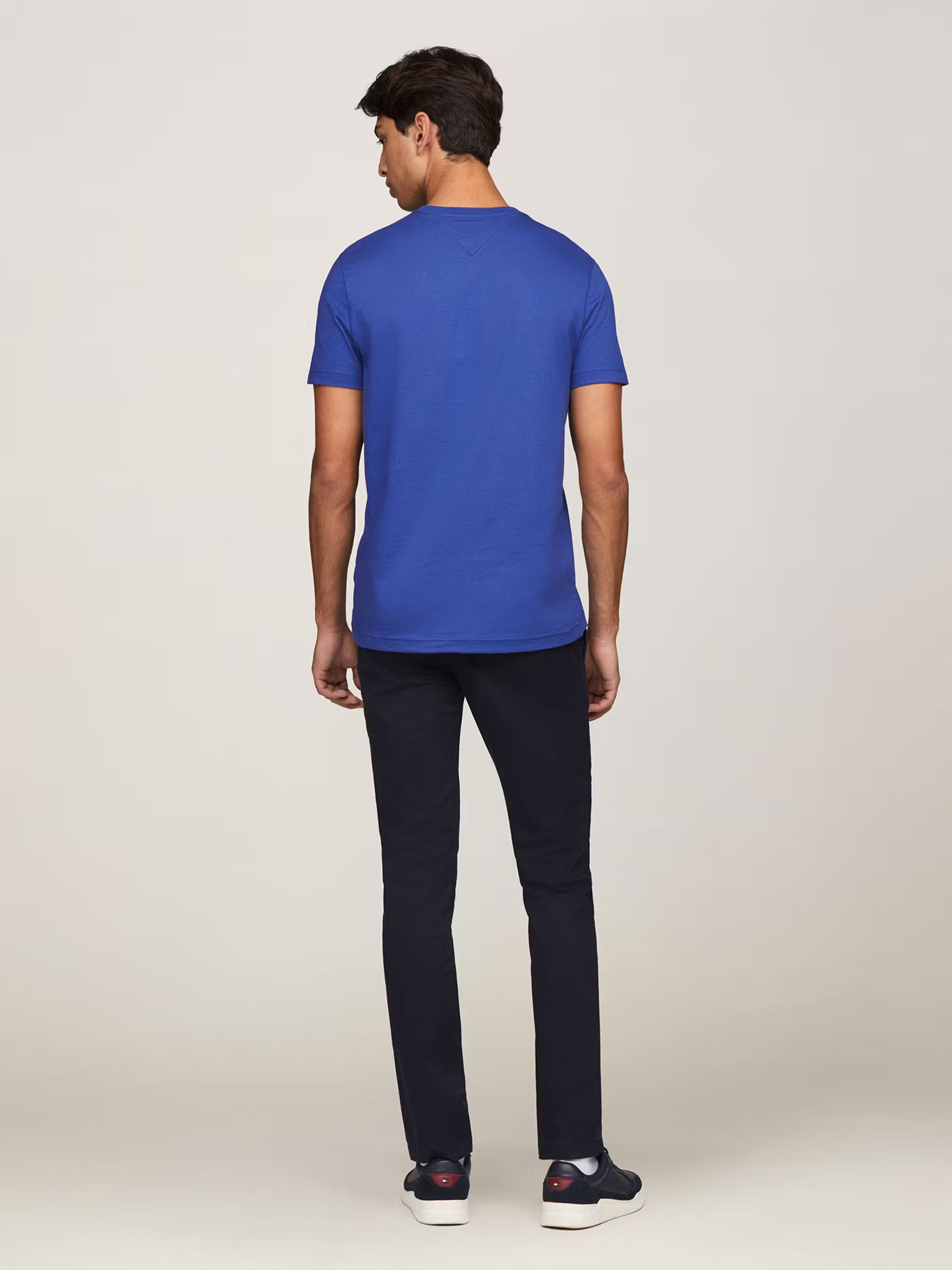 POLERA ALGODÓN HOMBRE TOMMY HILFIGER AZUL ESSENTIAL COTTON C-NECK SLIM FIT - 3