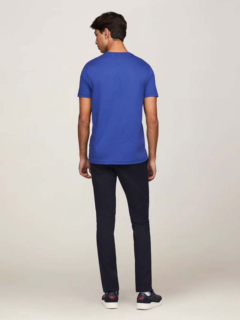 POLERA ALGODÓN HOMBRE TOMMY HILFIGER AZUL ESSENTIAL COTTON C-NECK SLIM FIT - 3