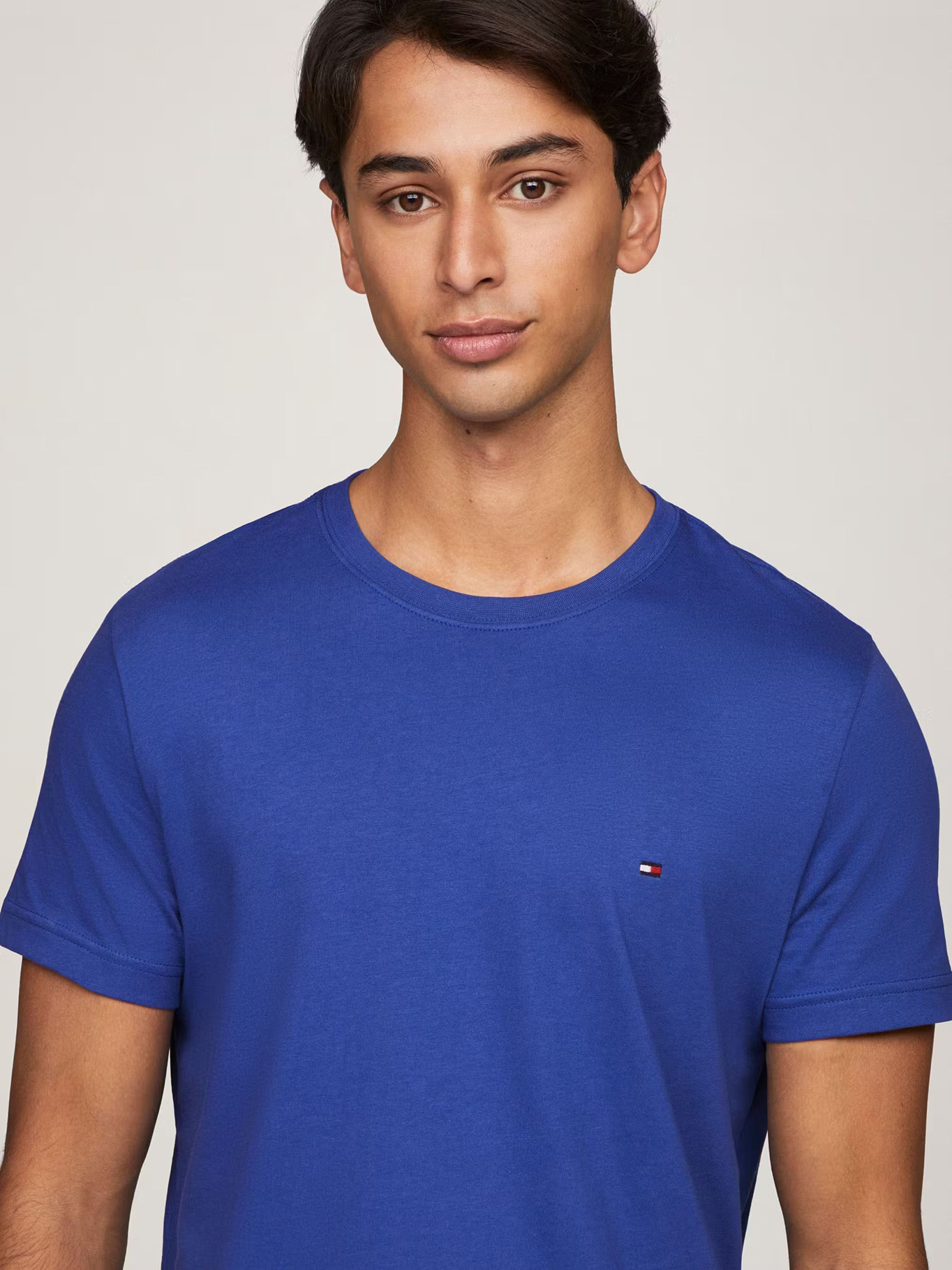 POLERA ALGODÓN HOMBRE TOMMY HILFIGER AZUL ESSENTIAL COTTON C-NECK SLIM FIT - 4