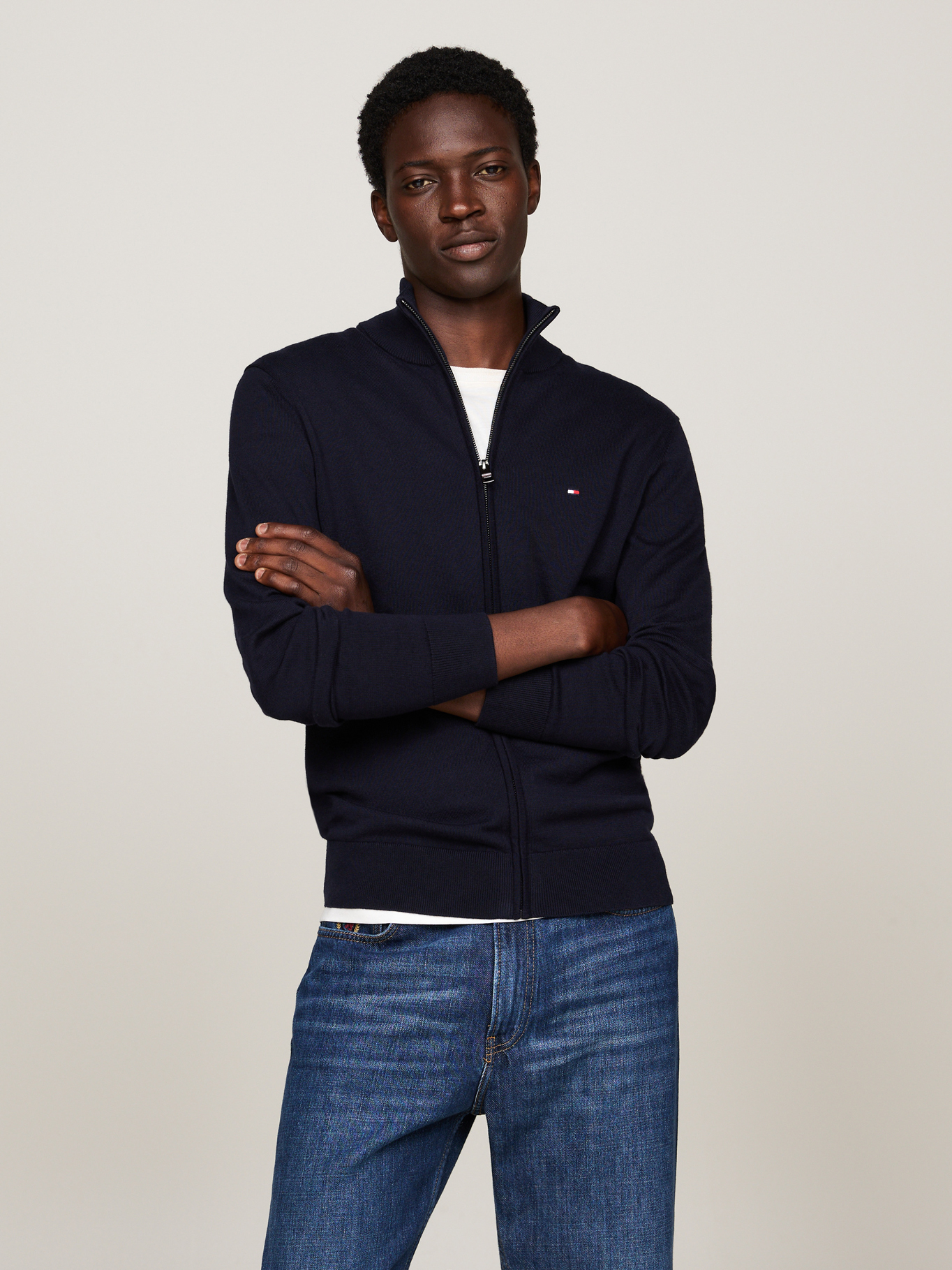 SWEATER ESSENTIAL COTTON CON CIERRE - 1
