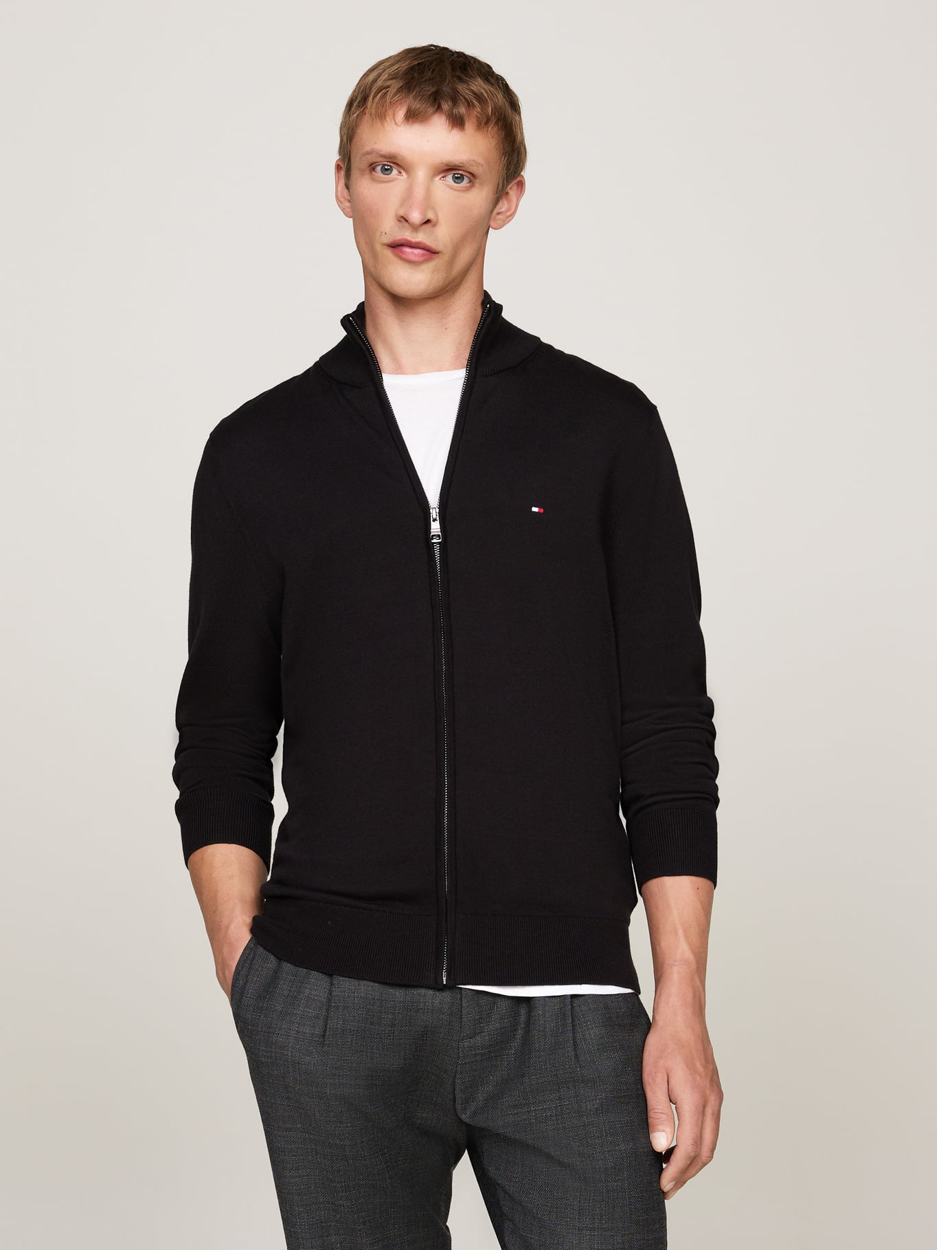 SWEATER ESSENTIAL COTTON CON CIERRE - 1