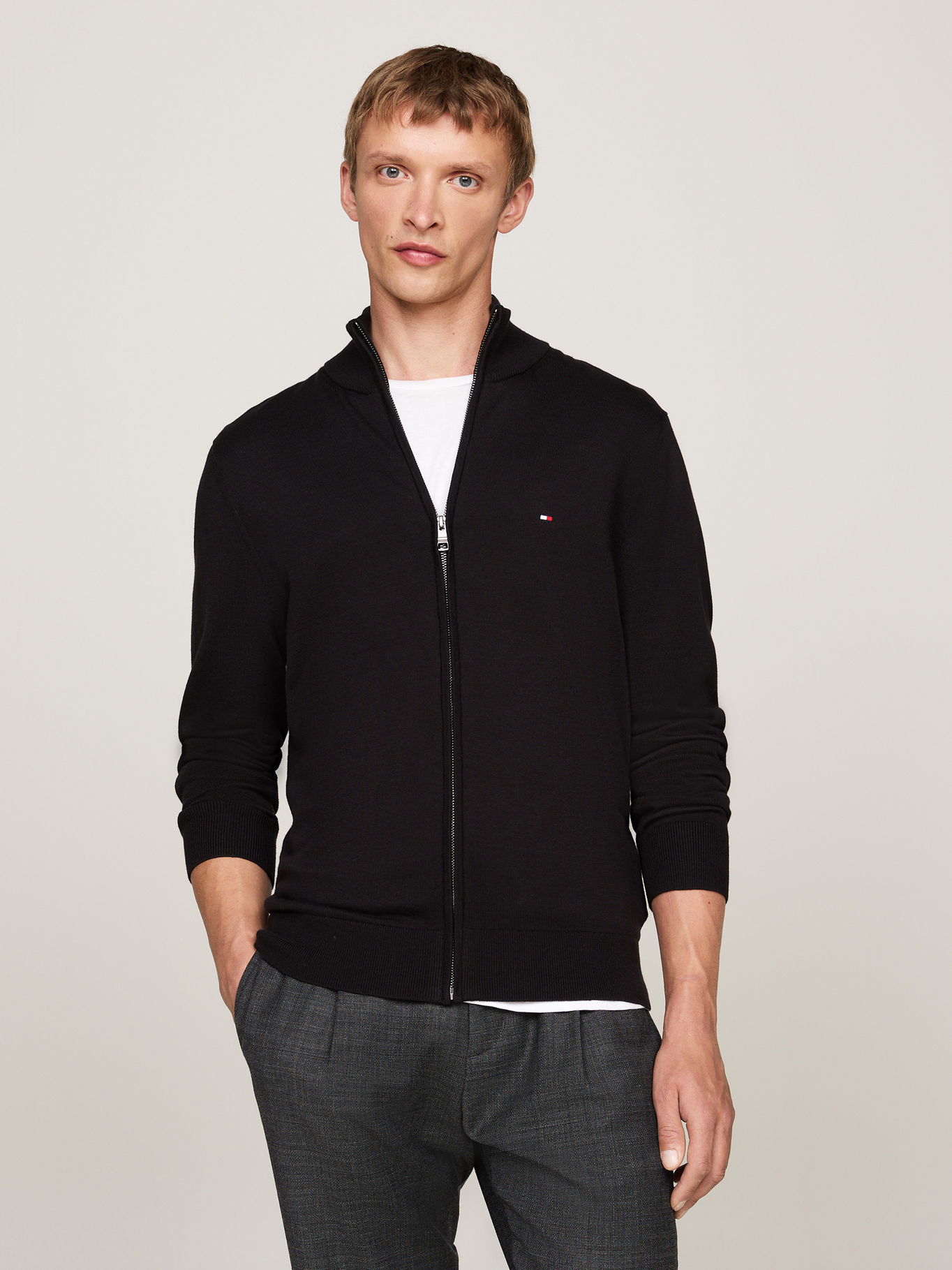 SWEATER ESSENTIAL COTTON CON CIERRE - 1