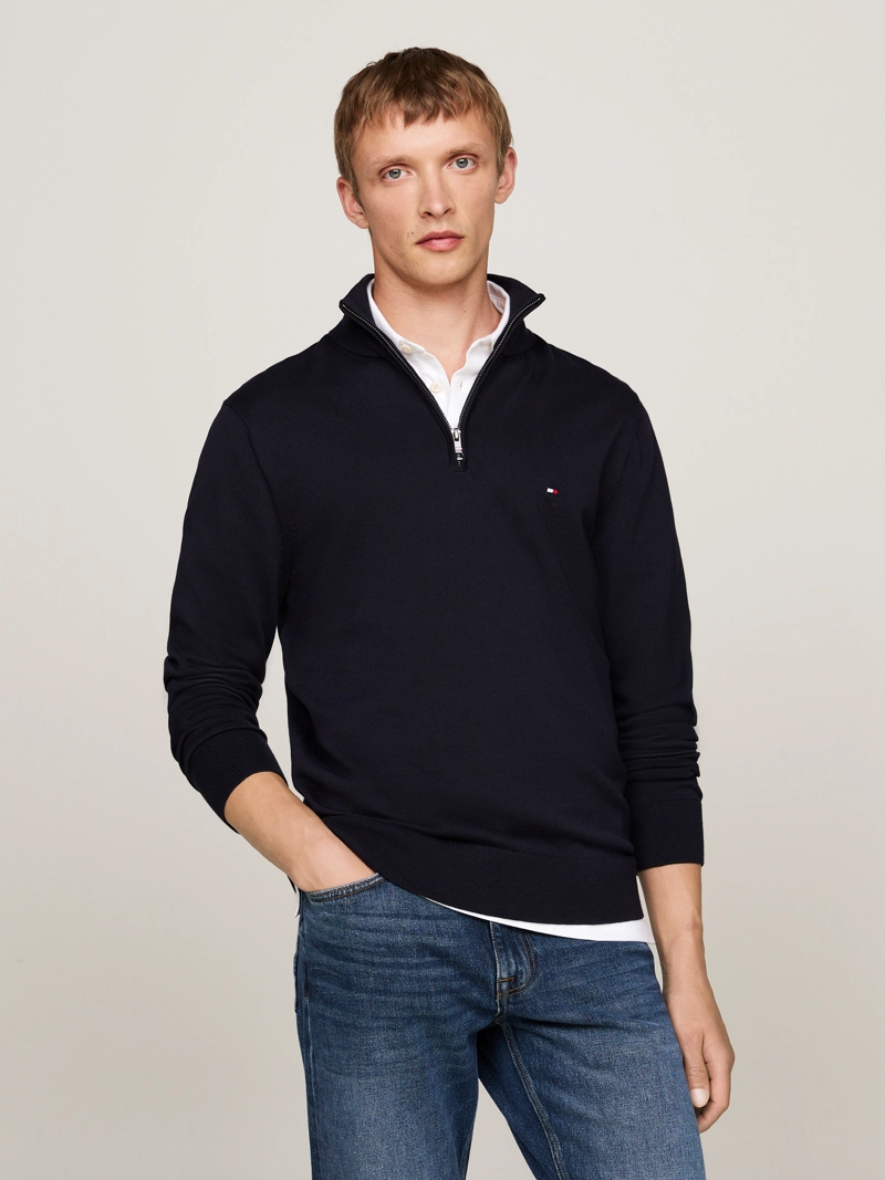 SWEATER ESSENTIAL COTTON CON CIERRE - 1