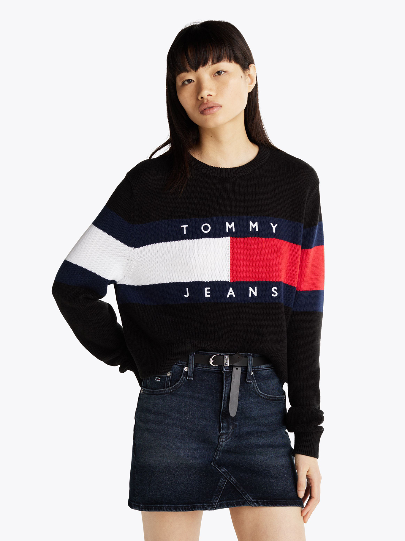 Nordic-Flair Women's Knit Sweater Color Block Relaxed Fit