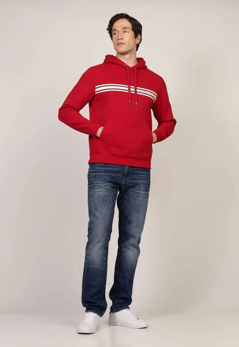 POLERON HOODIE CON LOGO A RAYAS - 2