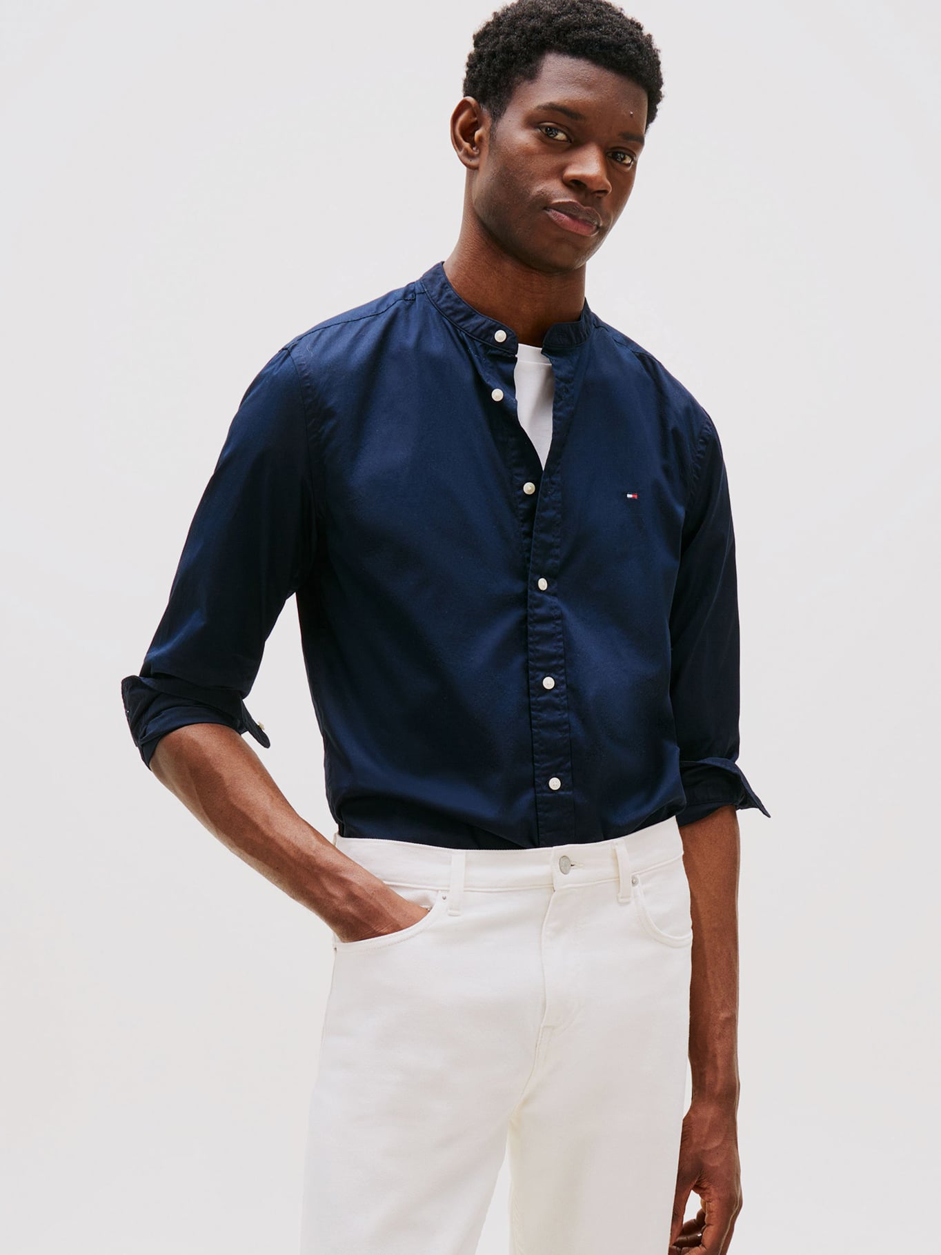 CAMISA POPELIN CUELLO MAO REGULAR FIT - 1