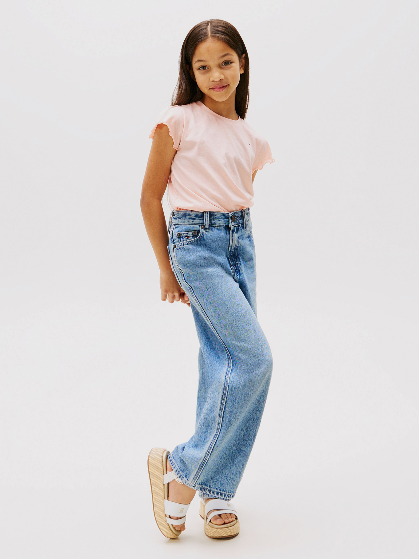 POLERA DE NIÑA ESSENTIAL CON MANGAS DE VUELOS - 2