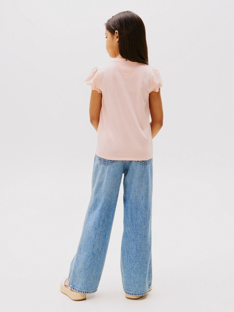 POLERA DE NIÑA ESSENTIAL CON MANGAS DE VUELOS - 3