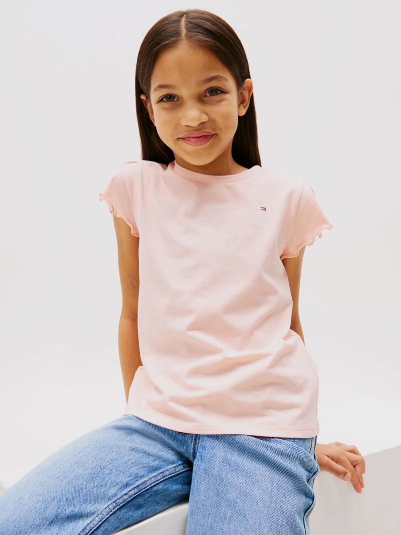 POLERA DE NIÑA ESSENTIAL CON MANGAS DE VUELOS - 4