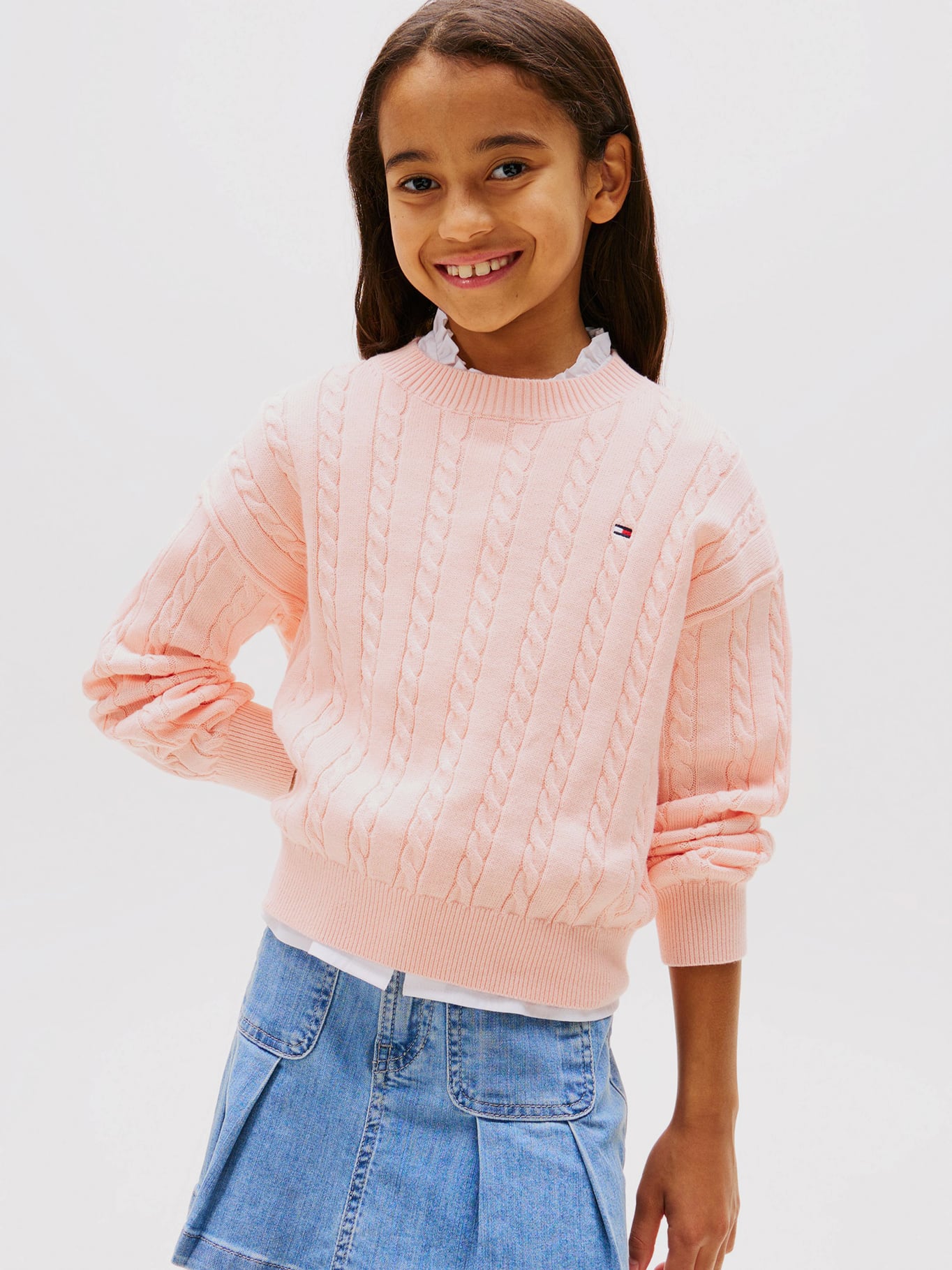 SWEATER DE NIÑA DE PUNTO TRENZADO - 1